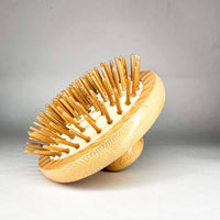 Natural Bamboo Scalp / Plastic Free Hair Massager Brush: Rounded