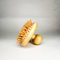 Natural Bamboo Scalp / Plastic Free Hair Massager Brush: Rounded
