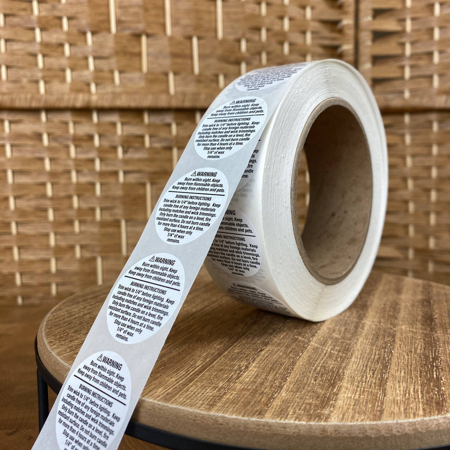 1.25" Candle Warning Label: 50
